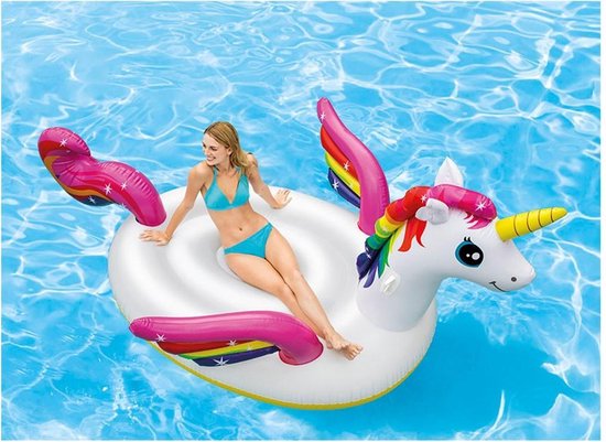 Intex Opblaasbaar Figuur Eenhoorn Eiland - 287 X 193 Cm - Wit