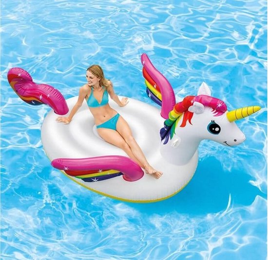 Intex Opblaasbaar Figuur Eenhoorn Eiland - 287 X 193 Cm - Wit