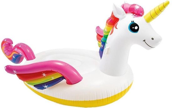 Intex Opblaasbaar Figuur Eenhoorn Eiland - 287 X 193 Cm - Wit