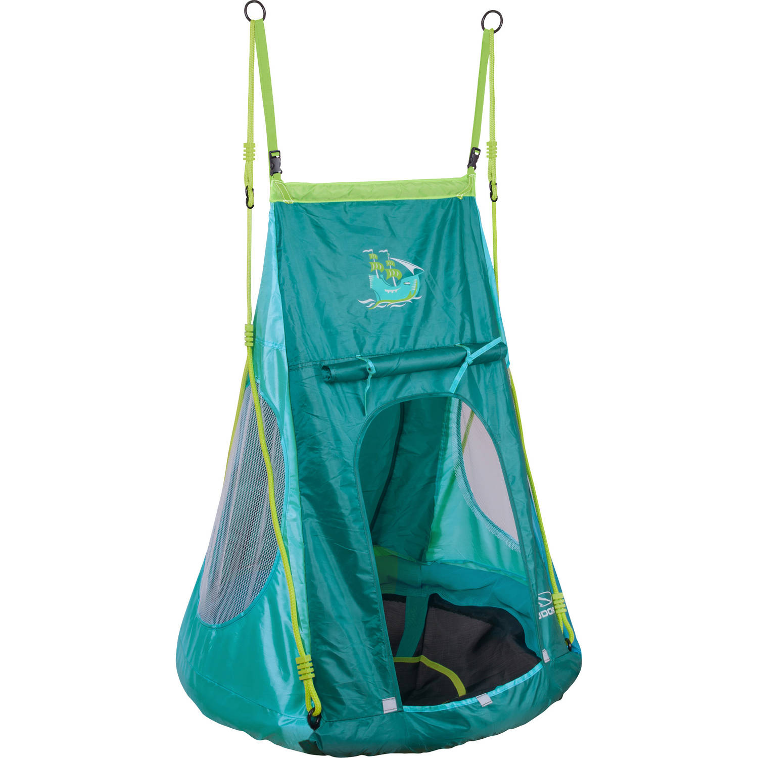 Hudora Nestschommel Met Tent Pirate 90 - Blauw