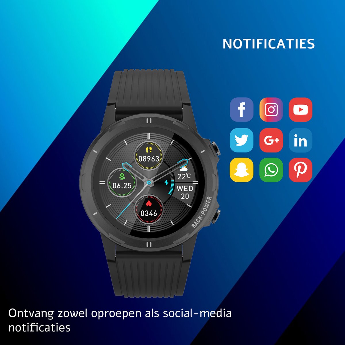Denver smartwatch SW-351 - Zwart