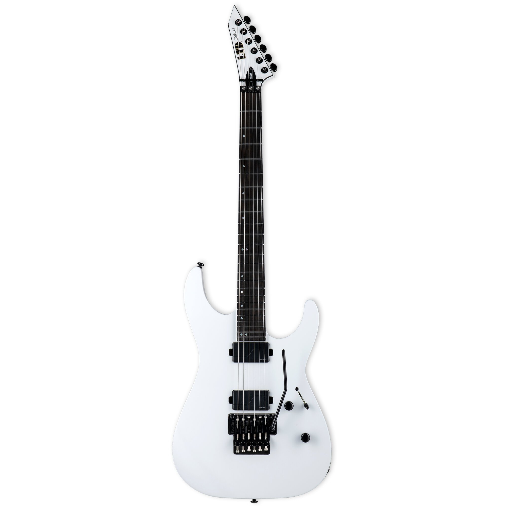 Deluxe M-1000 Snow White met Fishman Fluence Modern elementen en Floyd Rose 1000SE