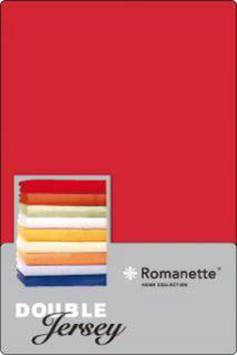 Romanette Hoeslaken Double Jersey-140/160 X 200/210/220 Cm - Rood