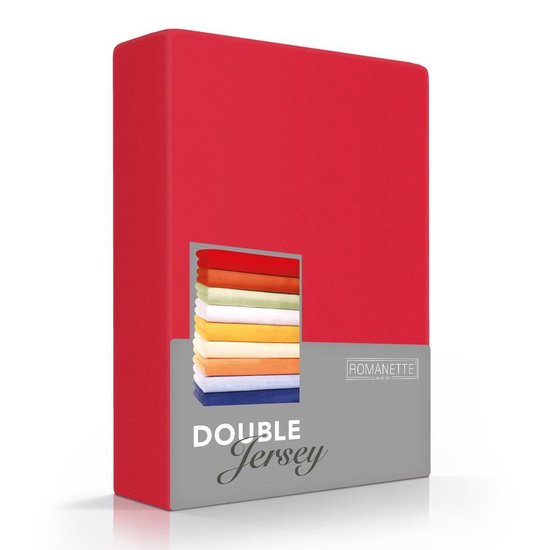 Romanette Hoeslaken Double Jersey-140/160 X 200/210/220 Cm - Rood