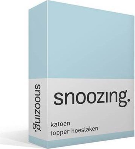 Snoozing - Katoen - Topper - Hoeslaken - 120x220 - Hemel - Blauw