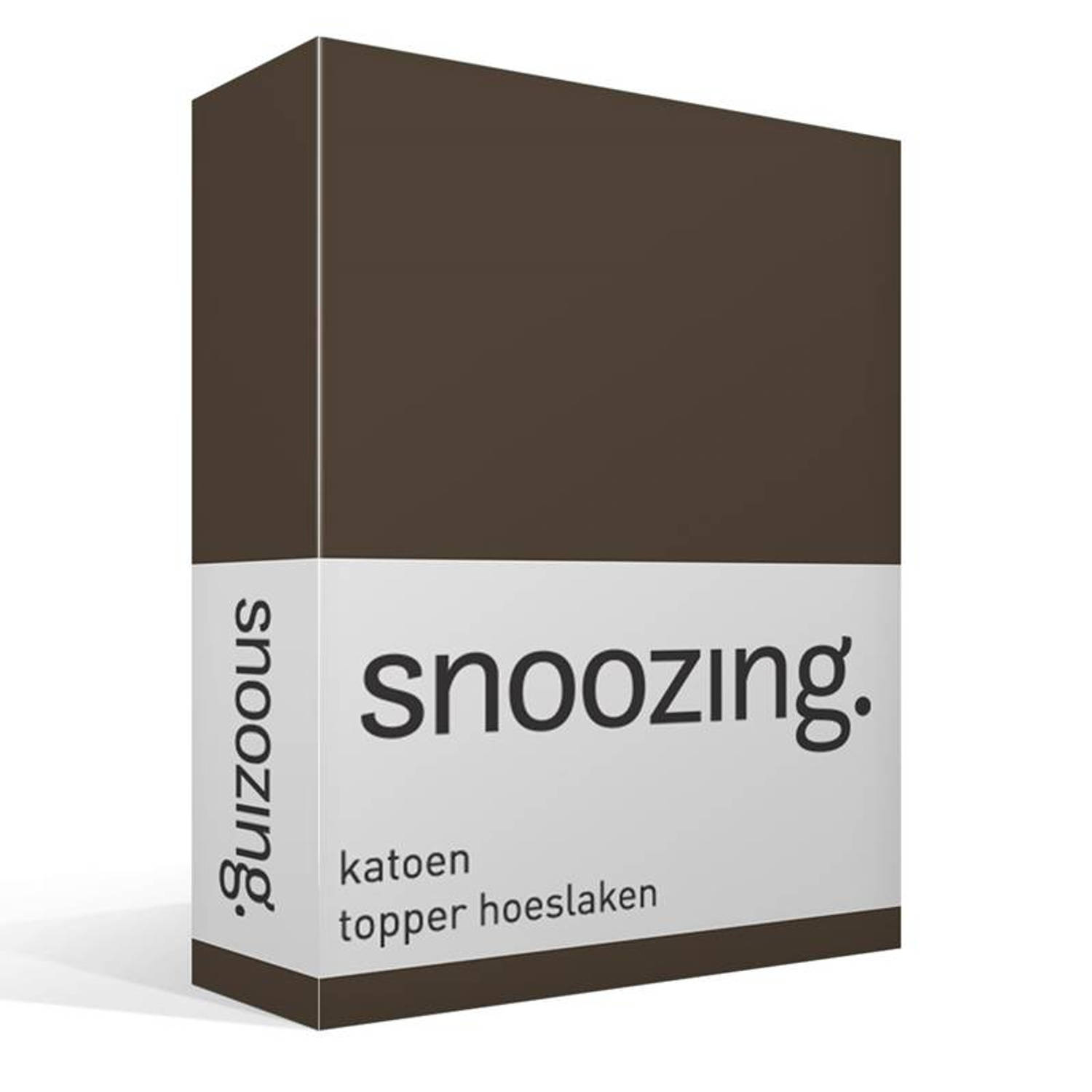 Snoozing - Katoen - Topper - Hoeslaken - 180x210 - - Bruin