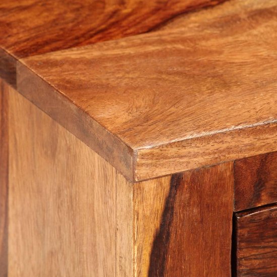 Vidaxl Nachtkastje Met 1 Lade Massief Sheeshamhout - Bruin