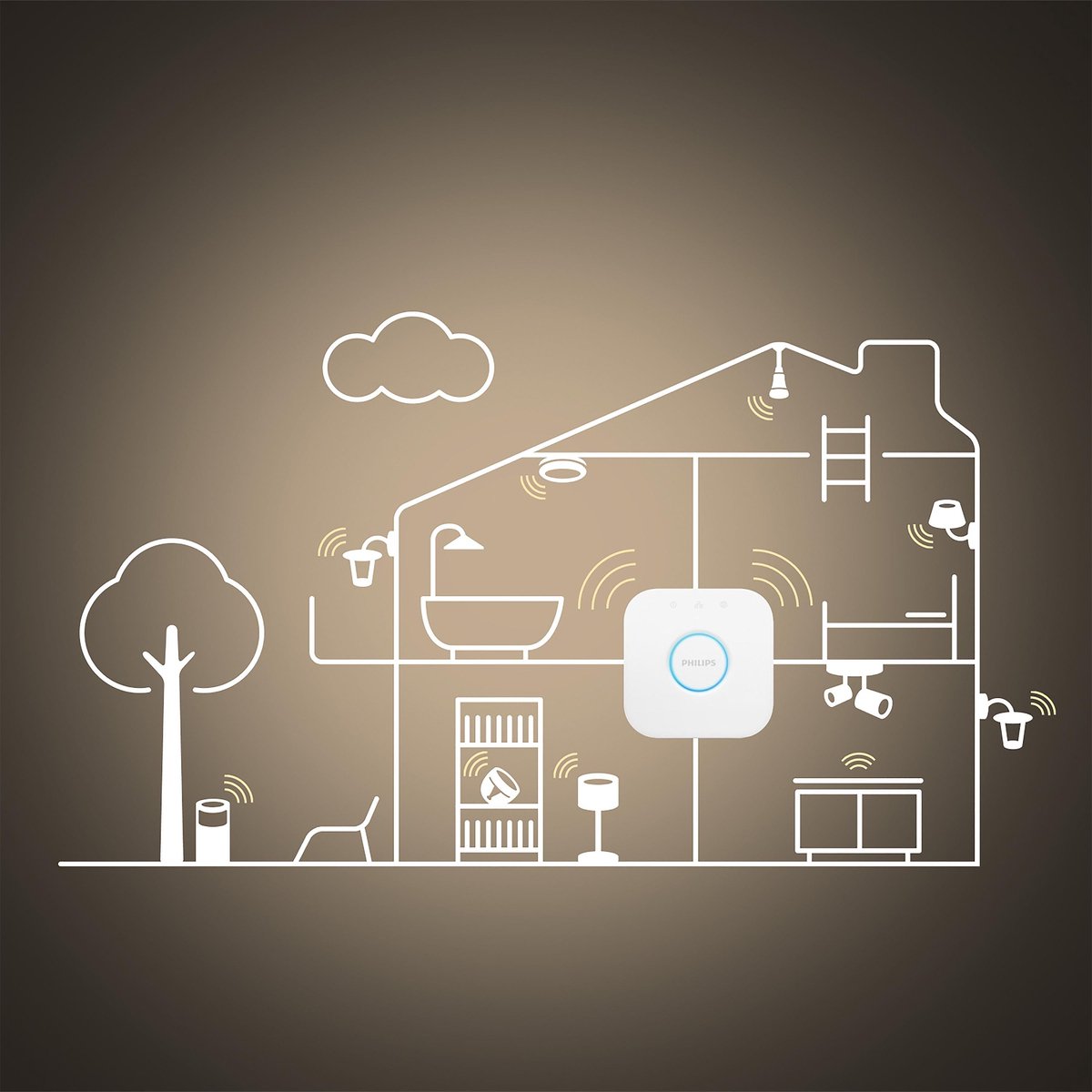 Philips ENRAVE PLAFONDLAMP - WARM TOT KOELWIT LICHT - Zwart