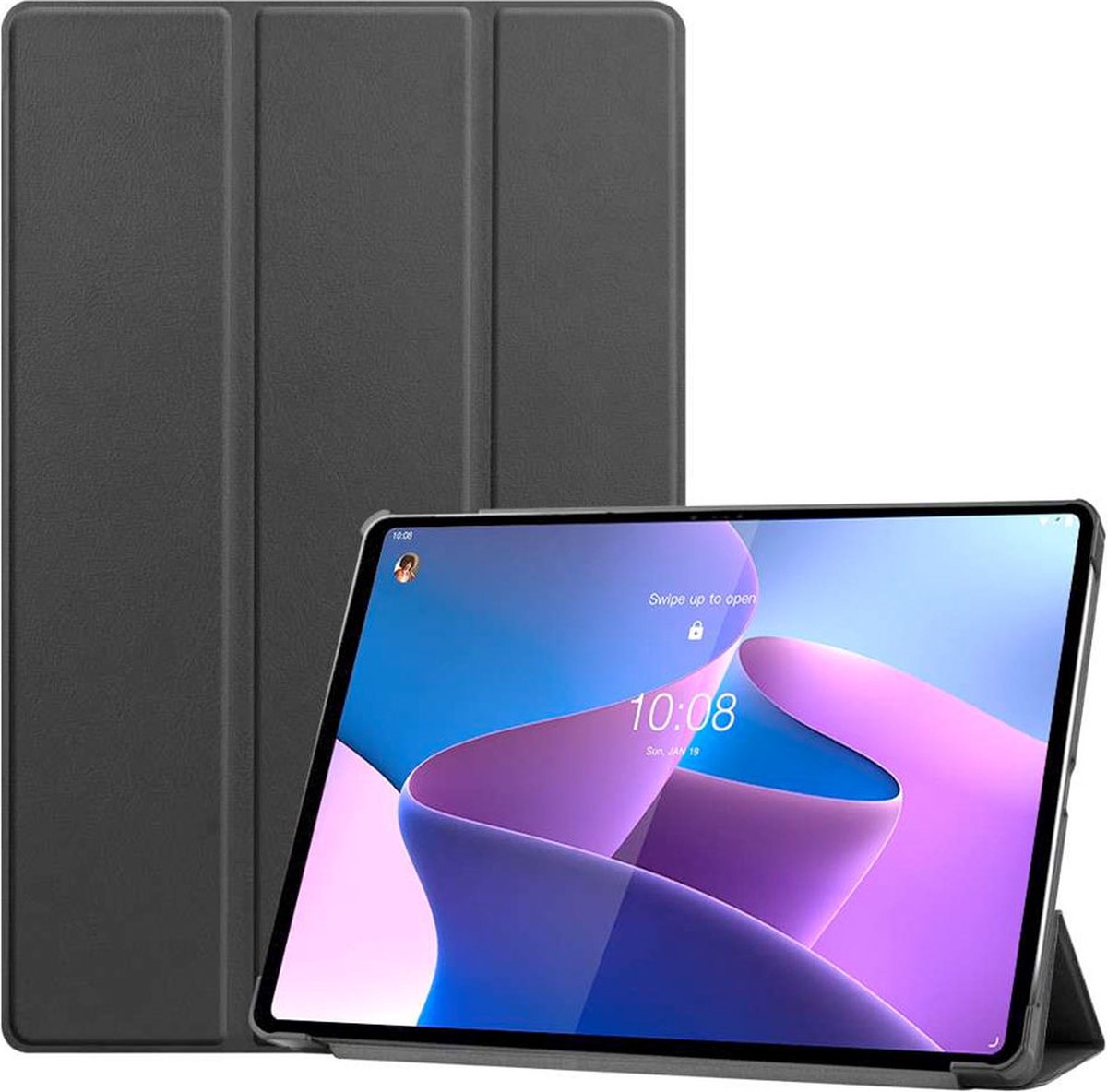 Just in case Smart Tri-Fold Lenovo Tab P12 Pro Book Case - Zwart