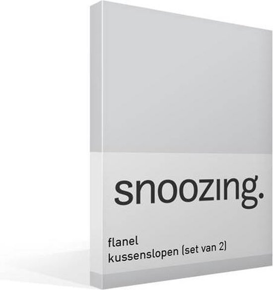 Snoozing Flanel Kussenslopen (Set Van 2) - 100% Geruwde Flanel-katoen - 60x70 Cm - Standaardmaat - - Grijs