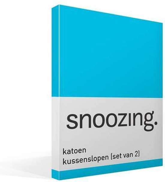 Snoozing Katoen Kussenslopen (Set Van 2) - 100% Katoen - 40x60 Cm - Kindermaat - - Turquoise