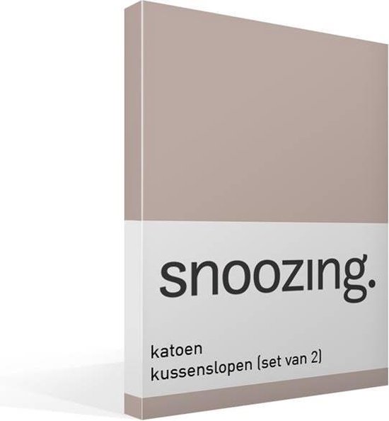 Snoozing Katoen Kussenslopen (Set Van 2) - 100% Katoen - 40x60 Cm - Kindermaat - Taupe