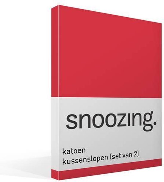 Snoozing Katoen Kussenslopen (Set Van 2) - 100% Katoen - 60x70 Cm - Standaardmaat - - Rood