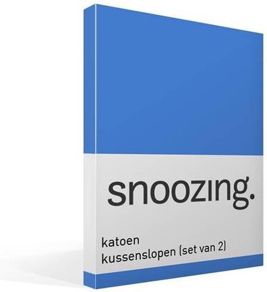 Snoozing Katoen Kussenslopen (Set Van 2) - 100% Katoen - 60x70 Cm - Standaardmaat - Meermin - Blauw