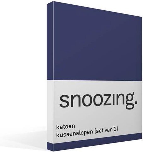 Snoozing Katoen Kussenslopen (Set Van 2) - 100% Katoen - 40x60 Cm - Kindermaat - Navy - Blauw