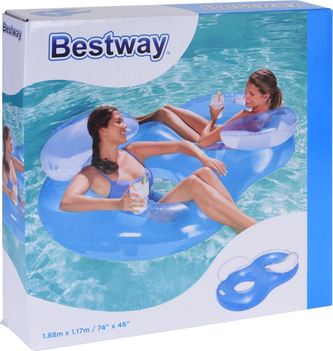 Free and Easy Zwemband Dubbele Ring 188 Cm - Blauw