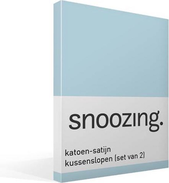 Snoozing Katoen-satijn Kussenslopen (Set Van 2) - 100% Katoen-satijn - 60x70 Cm - Standaardmaat - Hemel - Blauw