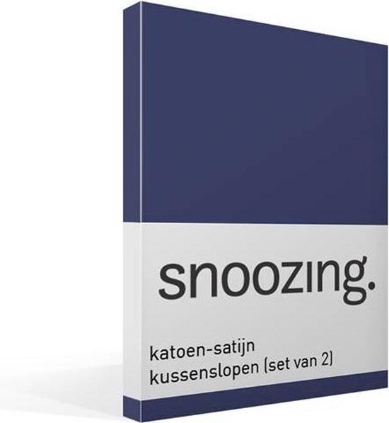 Snoozing Katoen-satijn Kussenslopen (Set Van 2) - 100% Katoen-satijn - 60x70 Cm - Standaardmaat - Navy - Blauw