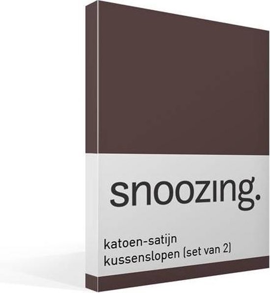 Snoozing Katoen-satijn Kussenslopen (Set Van 2) - 100% Katoen-satijn - 60x70 Cm - Standaardmaat - - Bruin