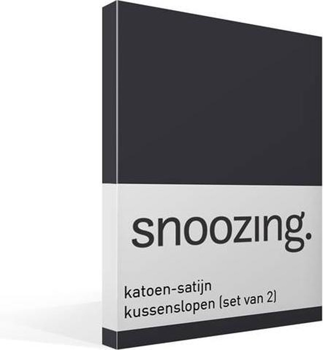 Snoozing Katoen-satijn Kussenslopen (Set Van 2) - 100% Katoen-satijn - 60x70 Cm - Standaardmaat - Antraciet - Grijs