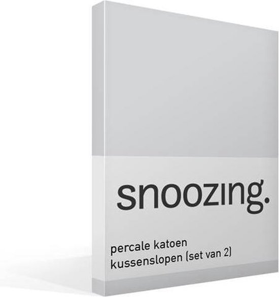 Snoozing Percale Katoen Kussenslopen (Set Van 2) - 100% Percale Katoen - 60x70 Cm - Standaardmaat - - Grijs