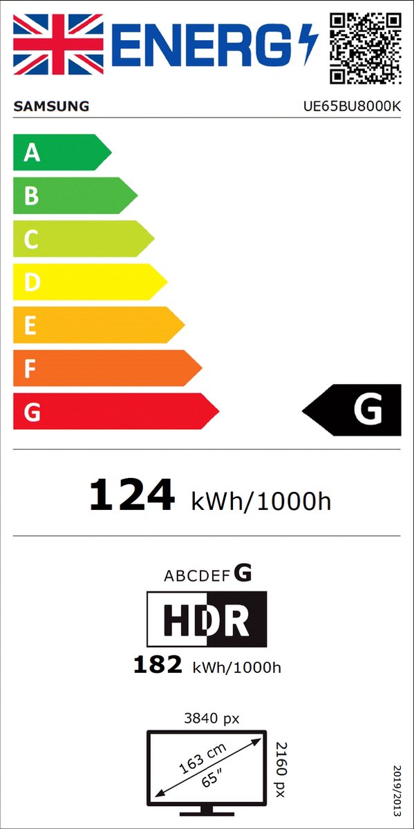 Samsung 65" Crystal UHD 65BU8000 (2022) - Zwart