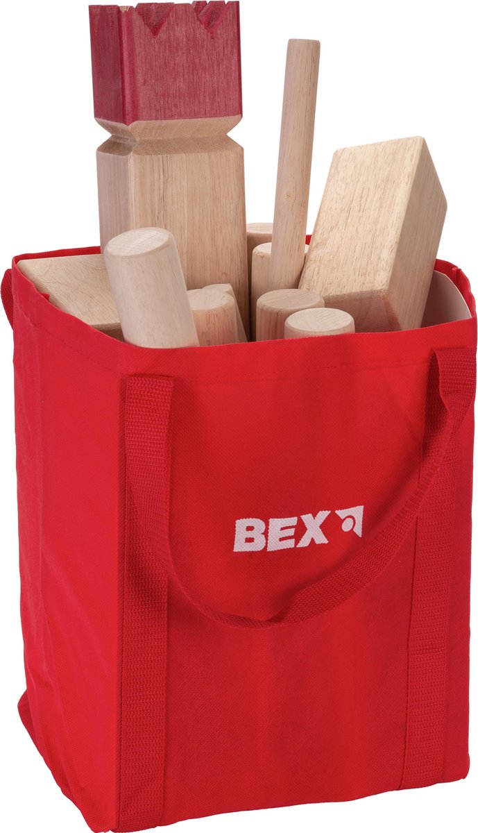 BEX Kubb Viking Original Rode Koning Rubberhout