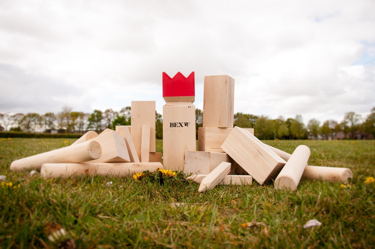 BEX Kubb Viking Original Rode Koning Rubberhout