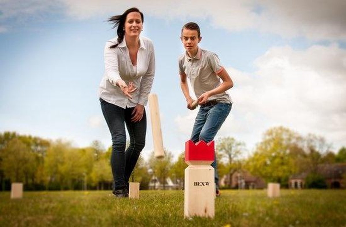 BEX Kubb Viking Original Rode Koning Rubberhout