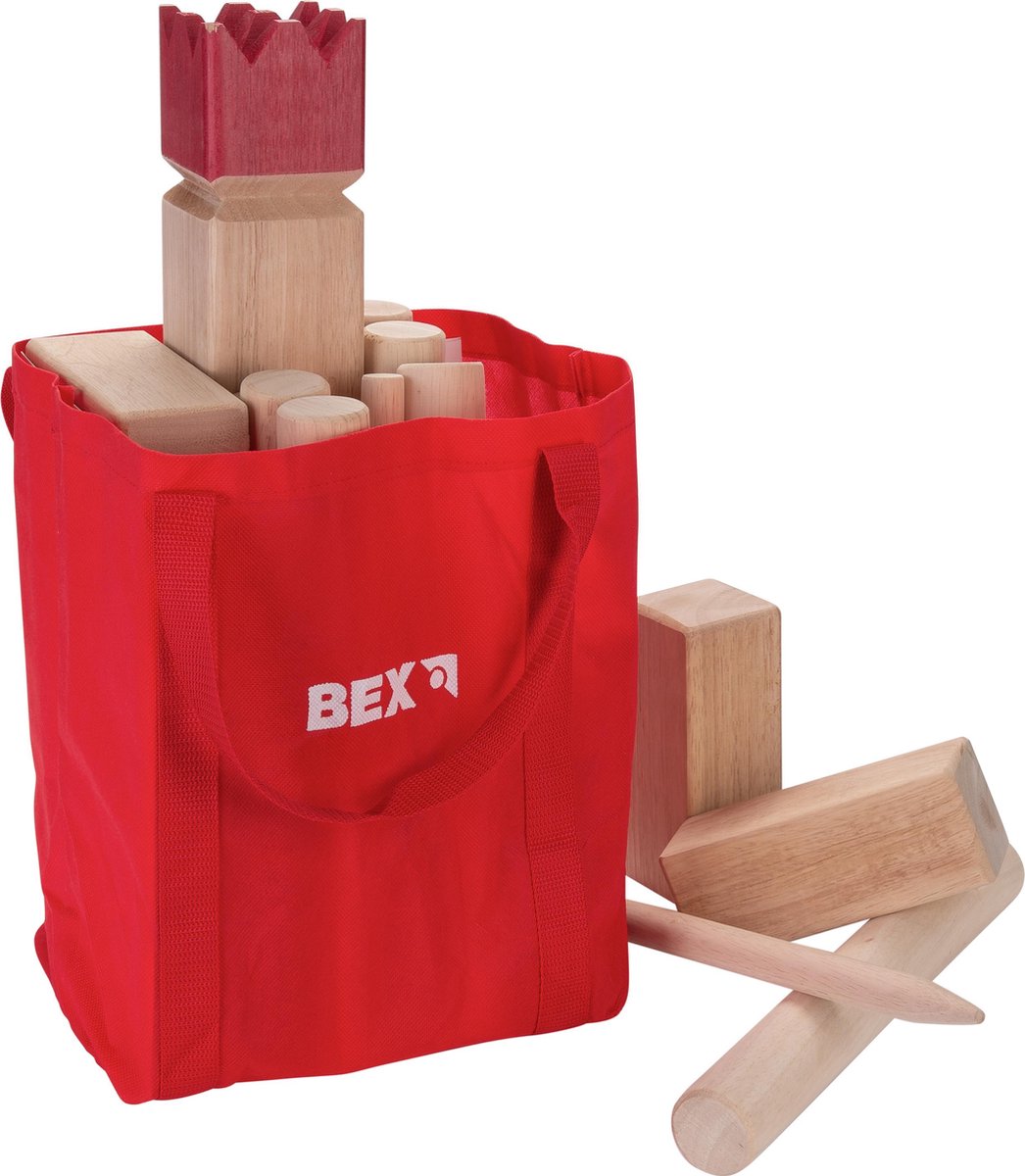 BEX Kubb Viking Original Rode Koning Rubberhout
