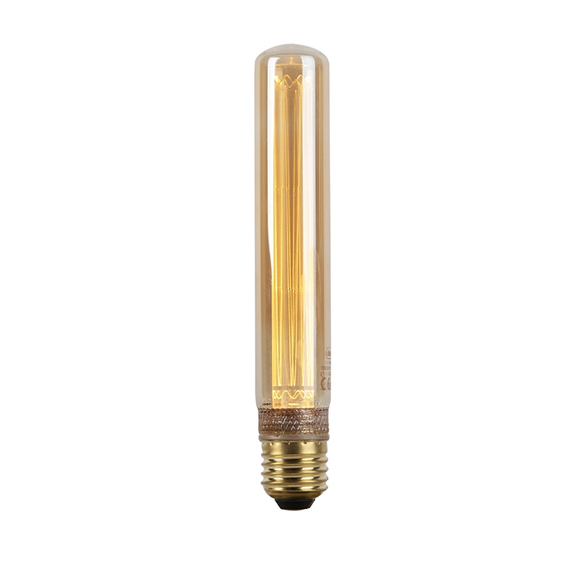 E27 LED filament buislamp met amberkleurig glas 2W 65 lumen 1800K