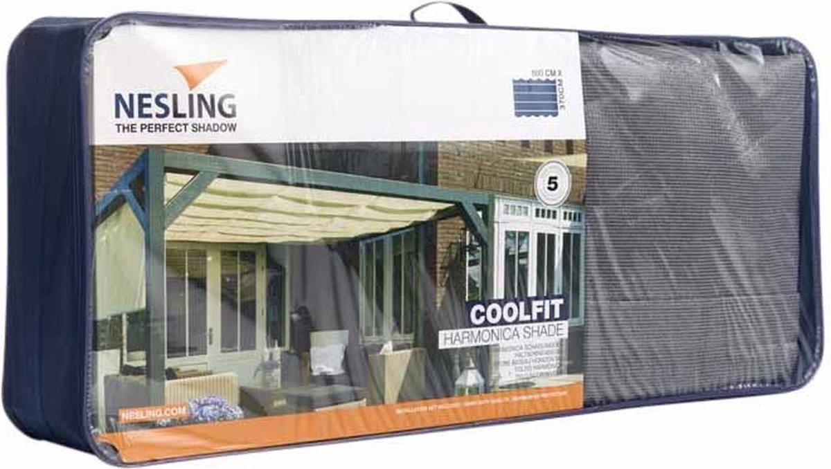 Nesling Harmonica Schaduwdoek, B 3,7m L 5,0m, Antraciet - Grijs