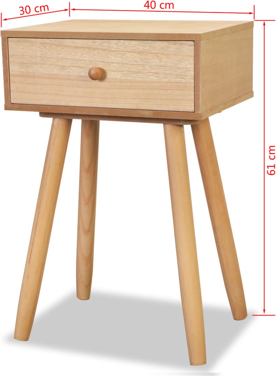 Vidaxl Nachtkastjes 40x30x61 Cm Massief Grenenhout 2 St - Bruin
