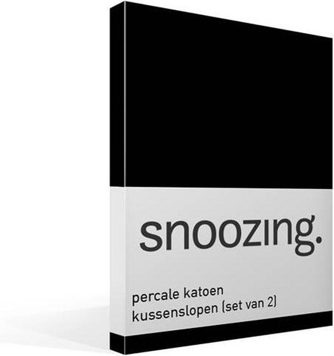 Snoozing Percale Katoen Kussenslopen (Set Van 2) - 100% Percale Katoen - 60x70 Cm - Standaardmaat - - Zwart