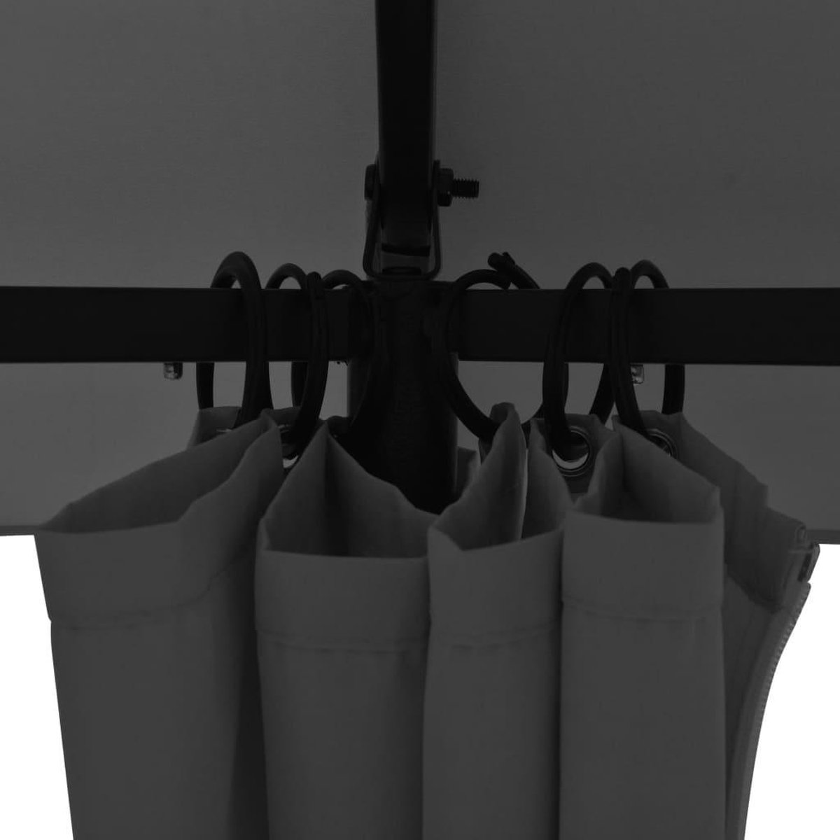 Vidaxl Tuinpaviljoen Met Gordijnen Hexagonaal 360x265 Cm - Grijs