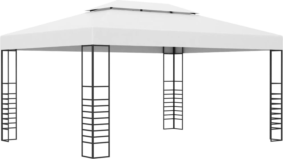 Vidaxl Tuinprieel 4x3x2,7 M Gepoedercoat Staal - Wit