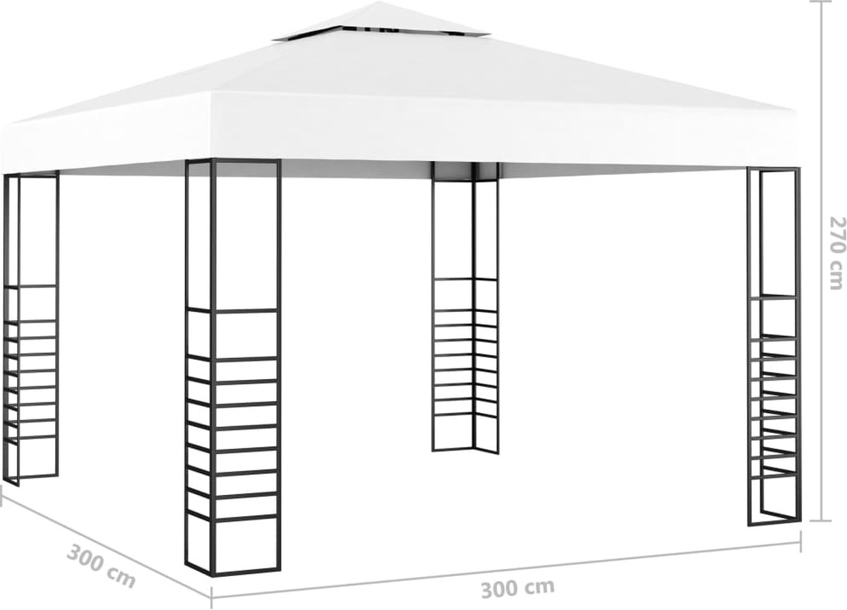 Vidaxl Tuinpaviljoen 3x3 M - Wit