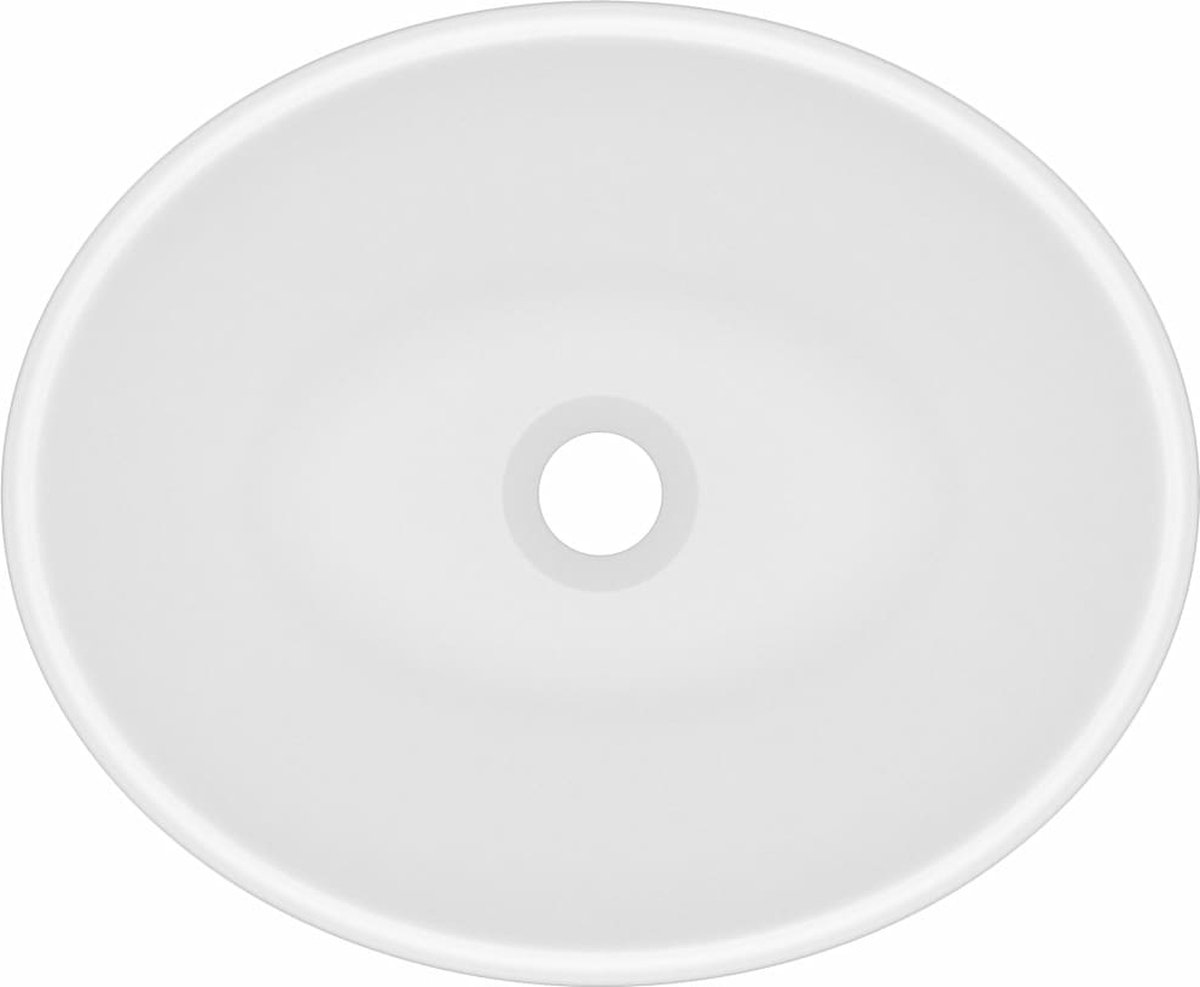 Vidaxl Wastafel Ovaal 40x33 Cm Keramiek Matwit