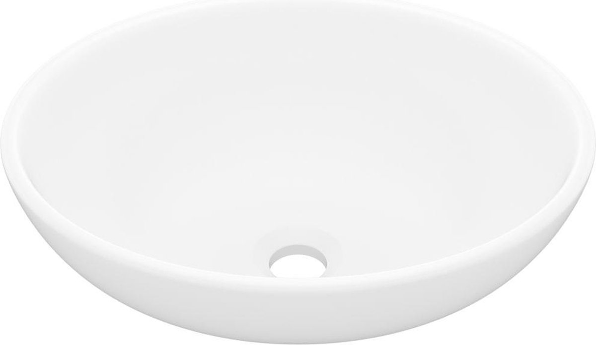 Vidaxl Wastafel Ovaal 40x33 Cm Keramiek Matwit