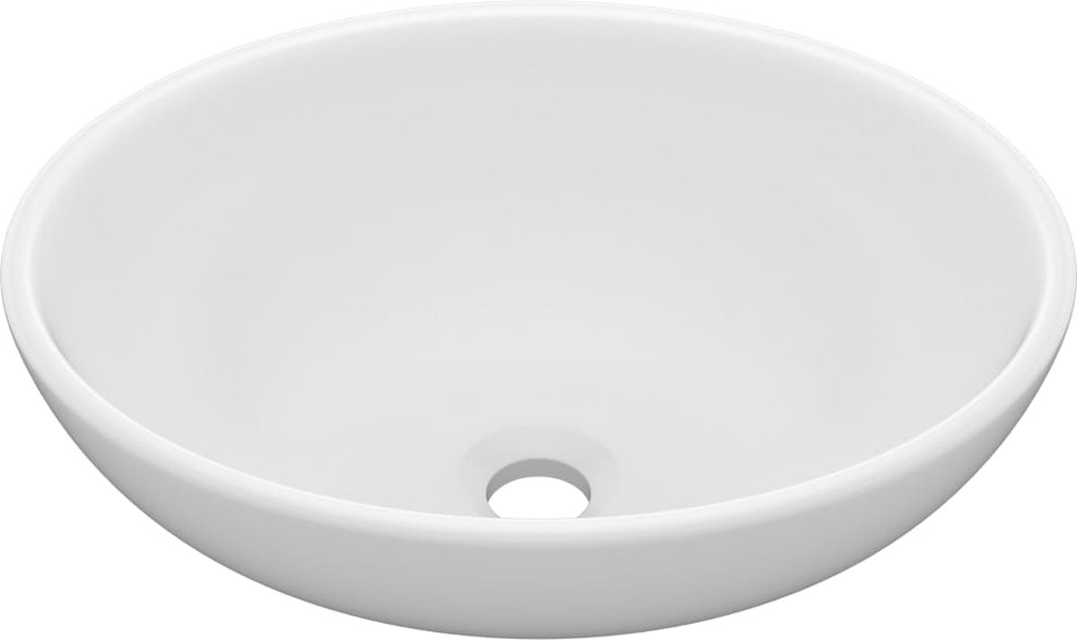 Vidaxl Wastafel Ovaal 40x33 Cm Keramiek Matwit