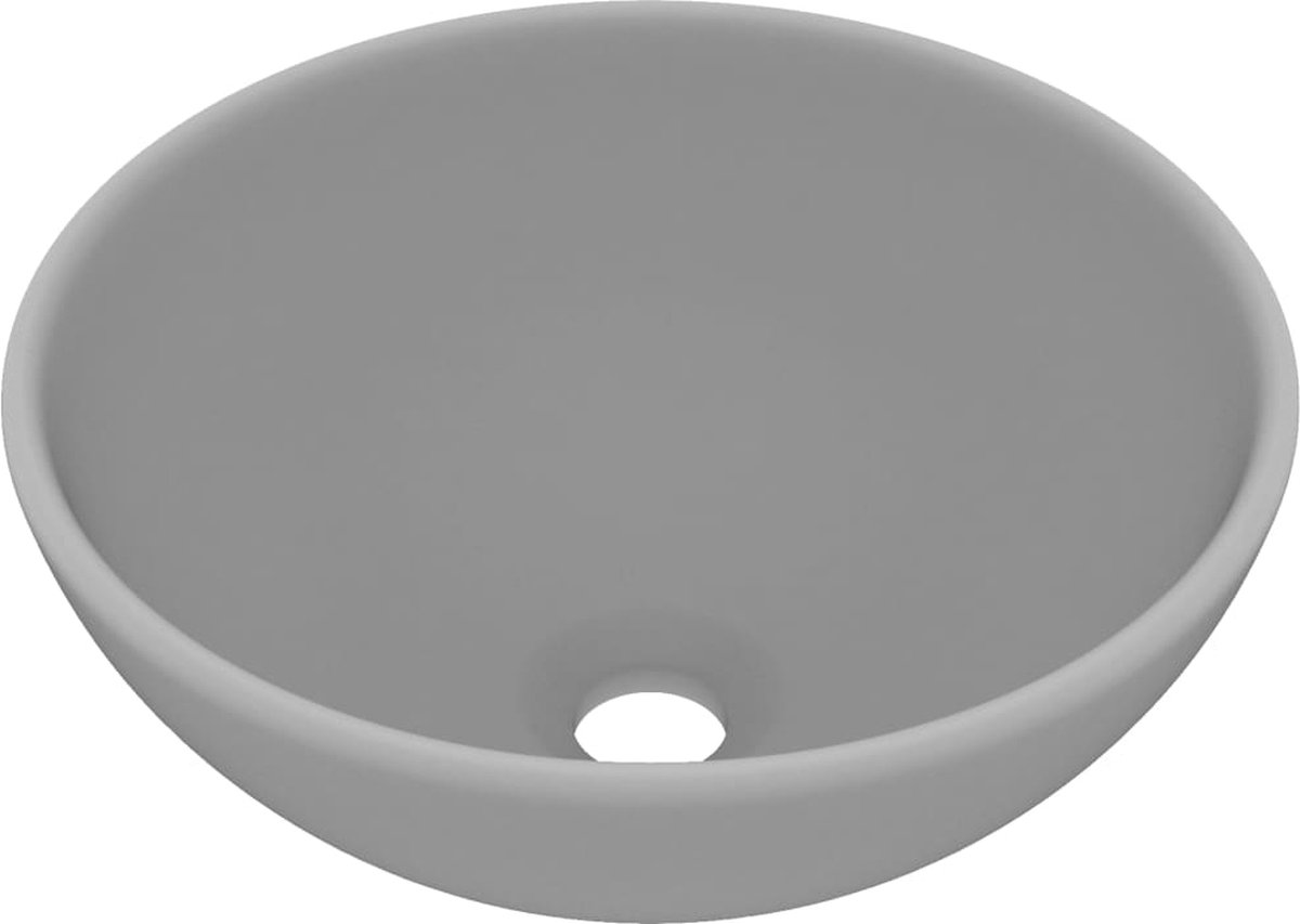 Vidaxl Wastafel Rond 32,5x14 Cm Keramiek Mat Licht - Grijs