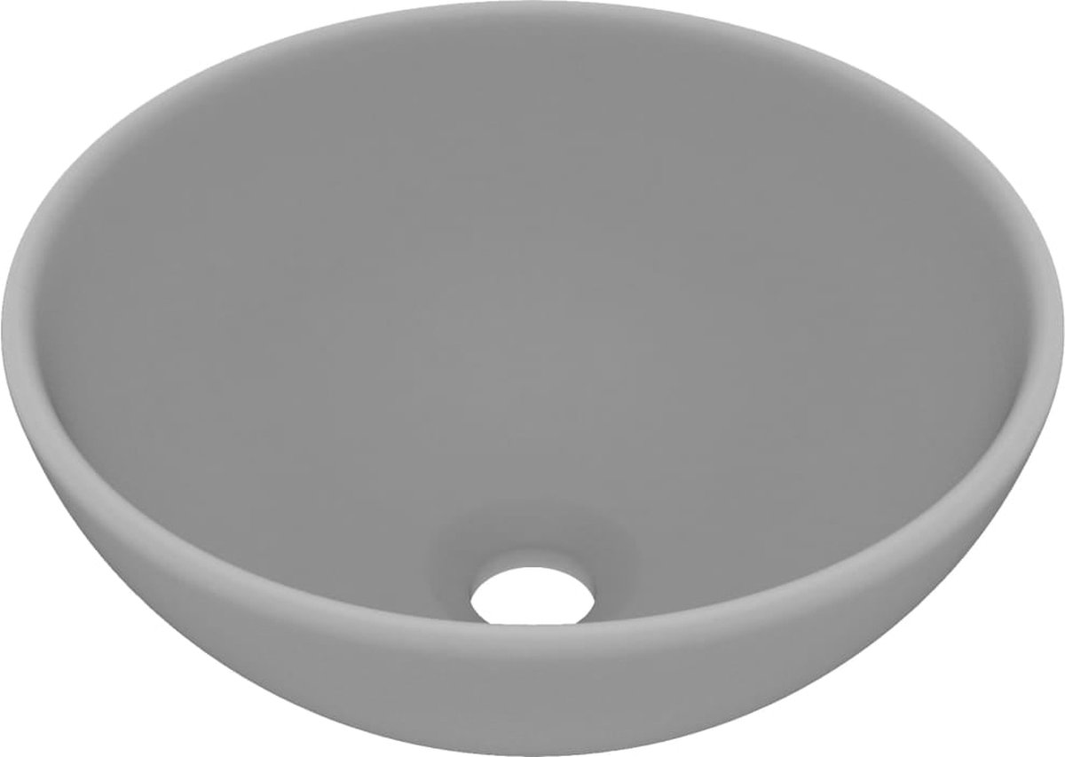 Vidaxl Wastafel Rond 32,5x14 Cm Keramiek Mat Licht - Grijs