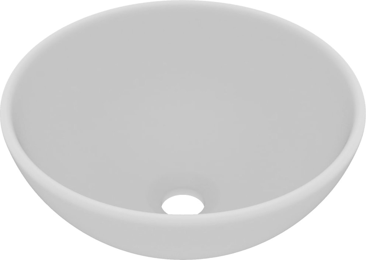 Vidaxl Wastafel Rond 32,5x14 Cm Keramiek Mat Licht - Grijs