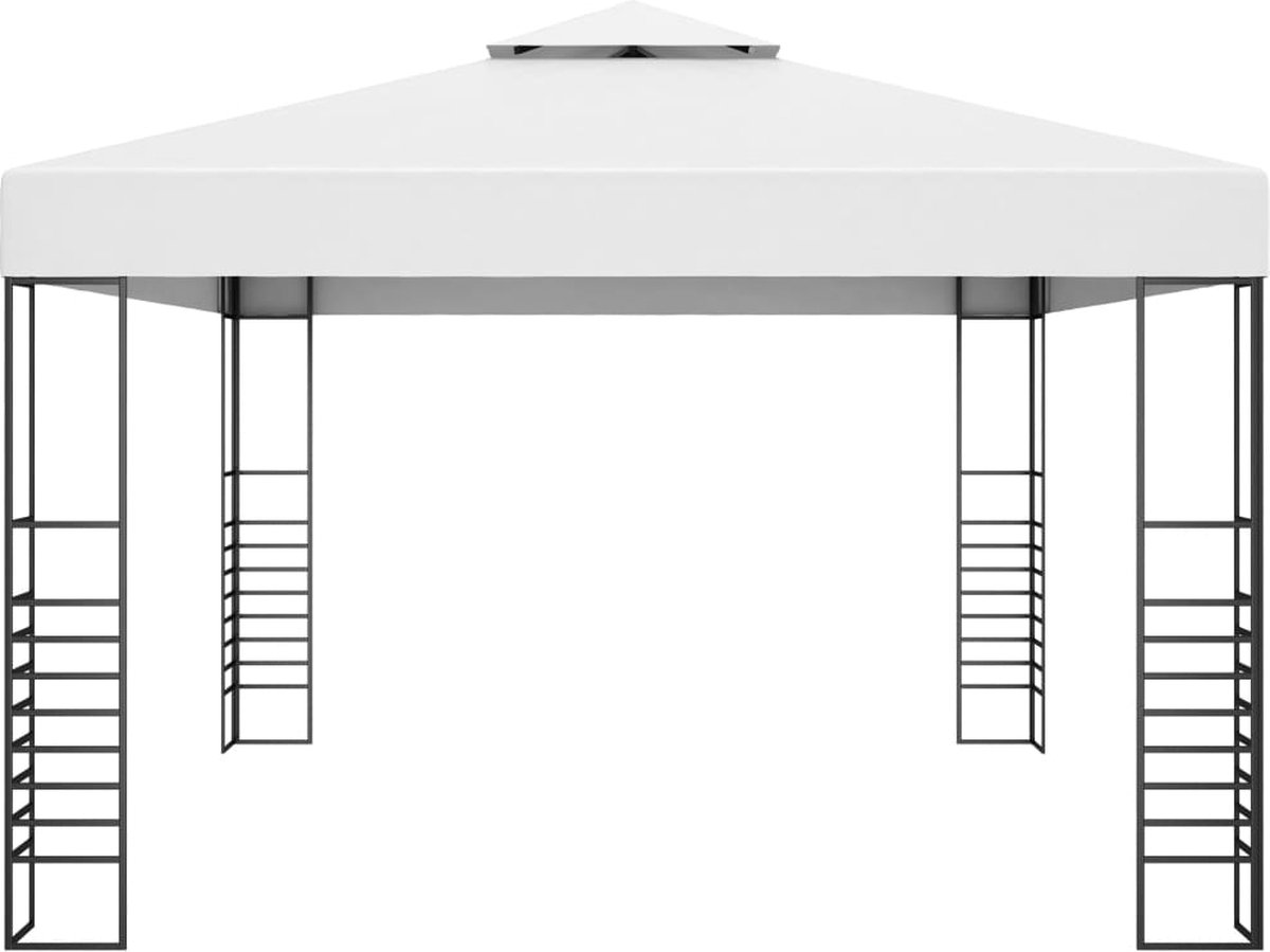 Vidaxl Prieel Met Led-lichtslinger 4x3x2,7 M - Wit