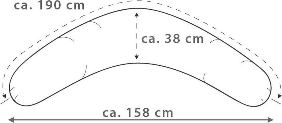 Theraline Voedingskussen Met Bamboe Hoes Melange Anthracite 190 Cm - Grijs