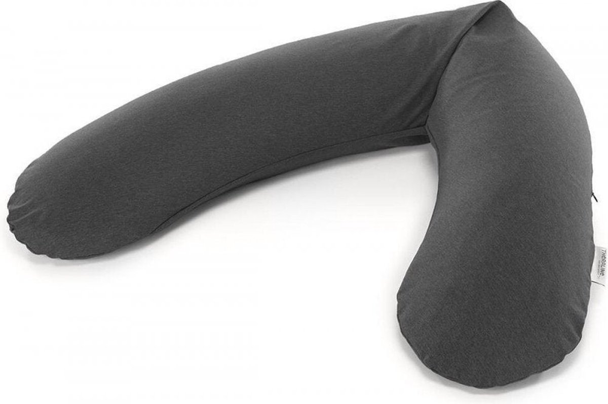 Theraline Voedingskussen Met Bamboe Hoes Melange Mid Grey 190 Cm - Grijs