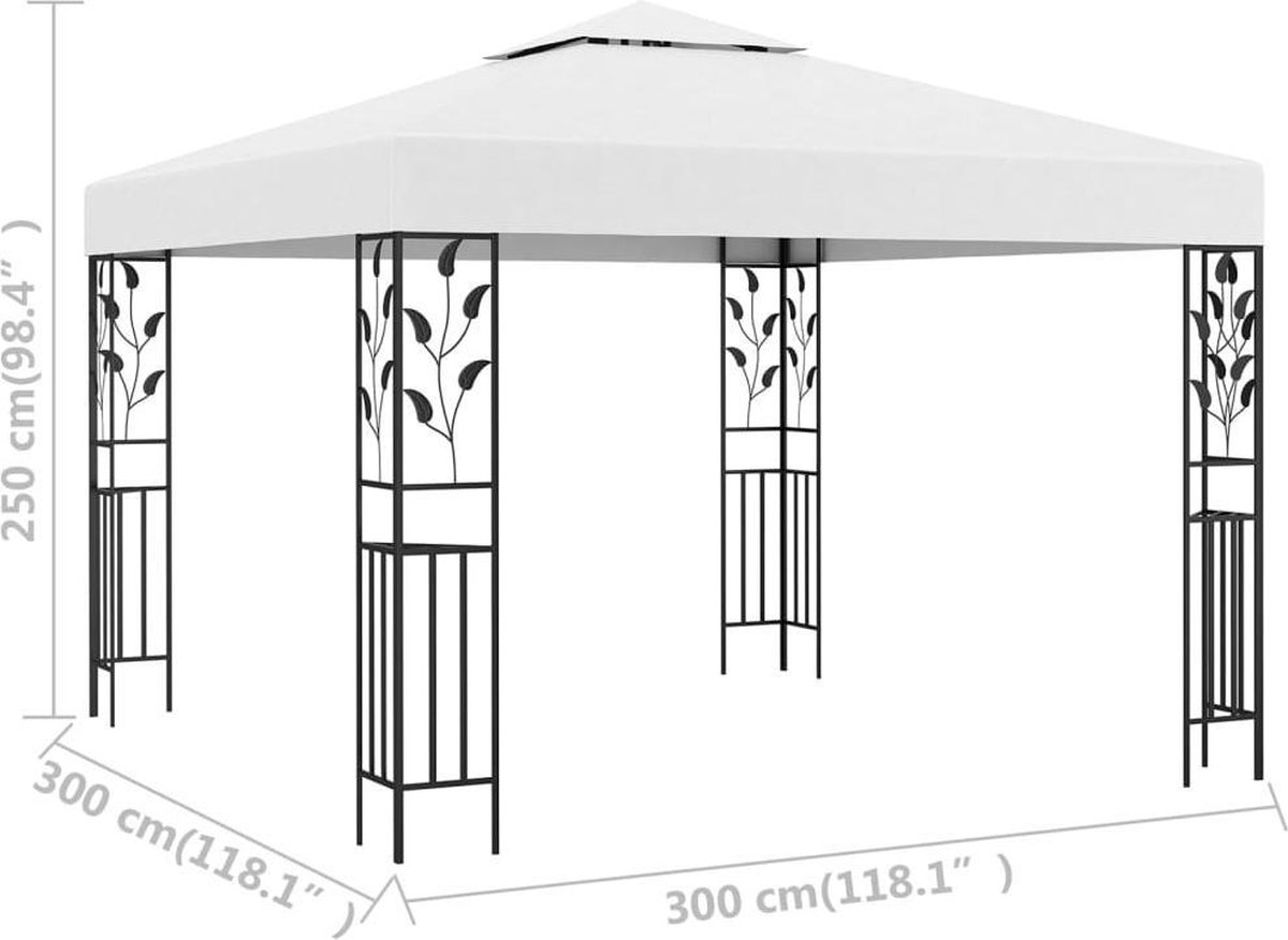 Vidaxl Prieel 180 G/m² 3x3 M - Wit