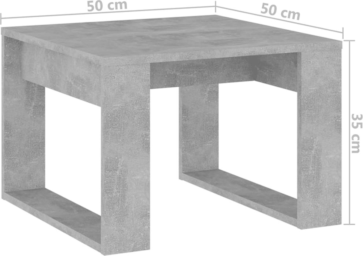 Vidaxl Bijzettafel 50x50x35 Cm Spaanplaat Beton - Grijs