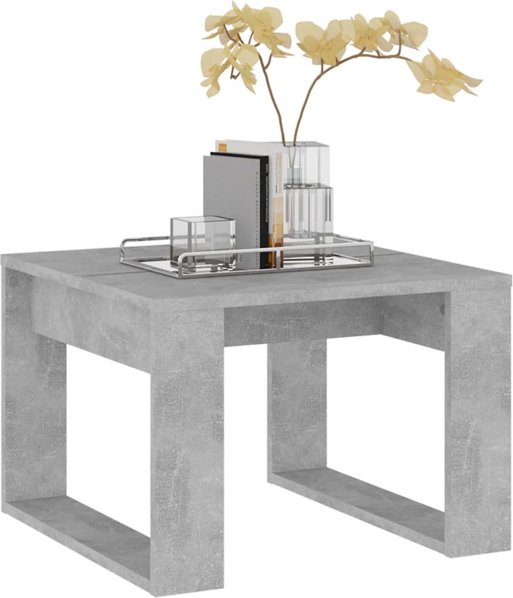 Vidaxl Bijzettafel 50x50x35 Cm Spaanplaat Beton - Grijs