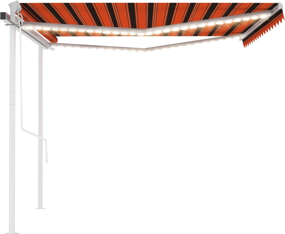 Vidaxl Luifel Automatisch Met Led En Windsensor 4,5x3 M - Oranje